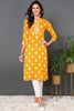 Yellow Cotton Embroidered Ethnic Motifs Straight Kurta VCK9567