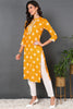 Yellow Cotton Embroidered Ethnic Motifs Straight Kurta VCK9567