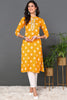 Yellow Cotton Embroidered Ethnic Motifs Straight Kurta VCK9567