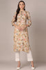 Khaki Viscose Rayon Floral Printed Straight Kurta VCK9591