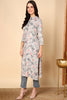 Grey Viscose Rayon Floral Printed Straight Kurta VCK9593