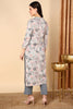 Grey Viscose Rayon Floral Printed Straight Kurta VCK9593