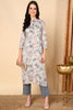 Grey Viscose Rayon Floral Printed Straight Kurta VCK9593