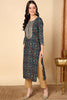 Blue Viscose Rayon Bandhani Printed Straight Kurta VCK9596