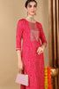 Pink Viscose Rayon Bandhani Embroidered Straight Kurta VCK9622