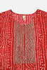 Red Viscose Rayon Bandhani Embroidered Straight Kurta VCK9624