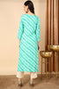 Sea Green Viscose Rayon Leheriya Printed Straight Kurta VCK9629