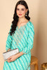 Sea Green Viscose Rayon Leheriya Printed Straight Kurta VCK9629