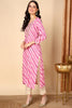 Purple Viscose Rayon Leheriya Printed Straight Kurta VCK9630