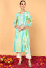 Turquoise Blue Viscose Rayon Abstract Printed Straight Kurta VCK9631