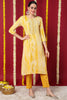 Yellow Viscose Rayon Abstract Printed Straight Kurta VCK9632