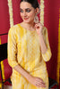 Yellow Viscose Rayon Abstract Printed Straight Kurta VCK9632