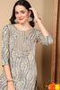 Beige Viscose Rayon Abstract Printed Straight Kurta VCK9634