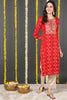 Red Viscose Rayon Ethnic Motifs Printed Straight Kurta VCK9635