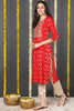 Red Viscose Rayon Ethnic Motifs Printed Straight Kurta VCK9635