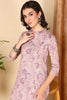 Mauve Cotton Floral Printed Flared Kurta VCK9658