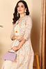 Beige Cotton Ethnic Motifs Embroidered Flared Kurta VCK9665