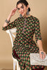 Green Cotton Floral Printed Straight Kurta VCK9672