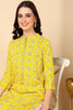 Yellow Cotton Ethnic Motifs Printed Straight Kurta VCK9673