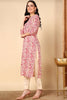 Off White Cotton Floral Printed Straight Kurta VCK9676