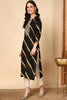 Black Viscose Rayon Leheriya Printed Straight Kurta VCK9684