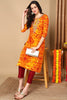 Orange Viscose Rayon Abstract Printed Straight Kurta VCK9691