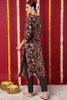 Maroon Silk Blend Floral Printed Straight Kurta VCK9699