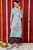 Beige Silk Blend Ethnic Motifs Printed Straight Kurta VCK9709