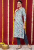 Beige Silk Blend Ethnic Motifs Printed Straight Kurta VCK9709