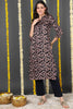 Black Viscose Rayon Floral Printed Straight Kurta VCK9711