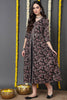 Black Viscose Rayon Floral Printed A-Line Kurta VCK9718