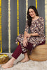 Maroon Viscose Rayon Floral Printed Straight Kurta VCK9721