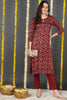 Maroon Viscose Rayon Floral Printed Straight Kurta VCK9723