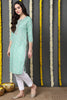 Sea Green Cotton Blend Bandhani Printed Straight Kurta VCK9740