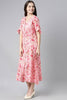  Women Pink & Brown Printed A-Line Dress