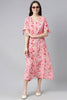  Women Pink & Brown Printed A-Line Dress