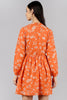  Women Orange Floral Printed Dress