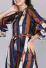  Women Brown Striped Striped Dress