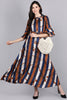  Women Brown Striped Striped Dress