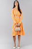  Women Yellow Striped Striped Dress