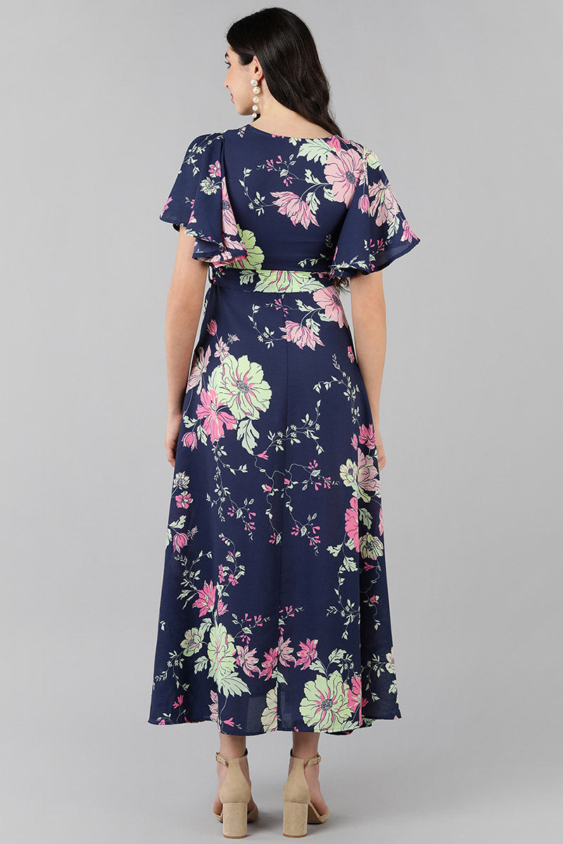  Women Purple Floral Printed Dress