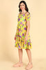  Women Yellow Georgette Printed Dress