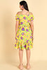  Women Yellow Georgette Printed Dress