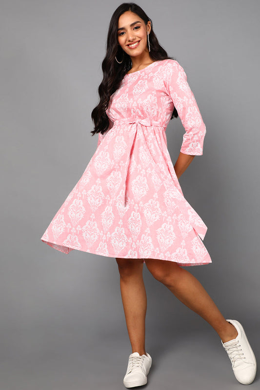  Women Pink Cotton Dress 