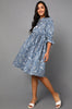  Women Blue Cotton Dress 