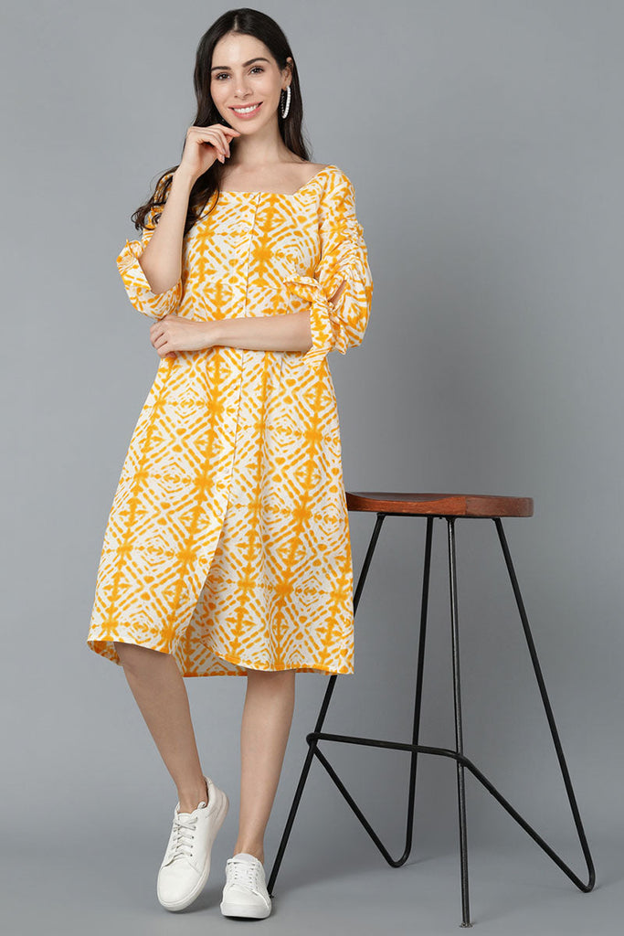  Women Yellow Cotton Dyed Dresses