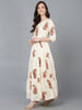 Cream Cotton Solid Ethnic Motifs Maxi Dress VD1320