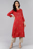  Women Red Cotton Embroidered Embellished 