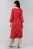  Women Red Cotton Embroidered Embellished 