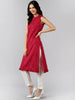  Women Red Solid Embroidered Kurtas